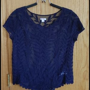 Lace Top with Cap Sleeve